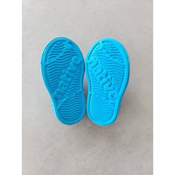 Native Jefferson Bloom Speckled‎ Blue Rubber Slip-On Sneakers Size 4 (Baby) - Picture 8 of 8
